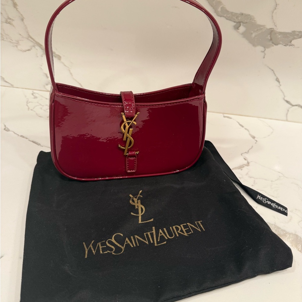 YSL small burgundy shoulder bag
